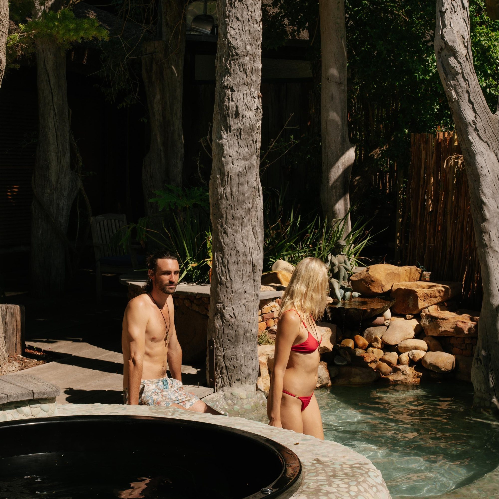Guests in the garden at Wonderland Retreat & Spa, Hout Bay, Cape Town